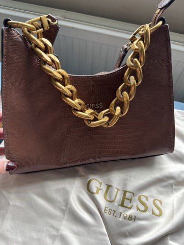 Guess brown faux leather - brown,